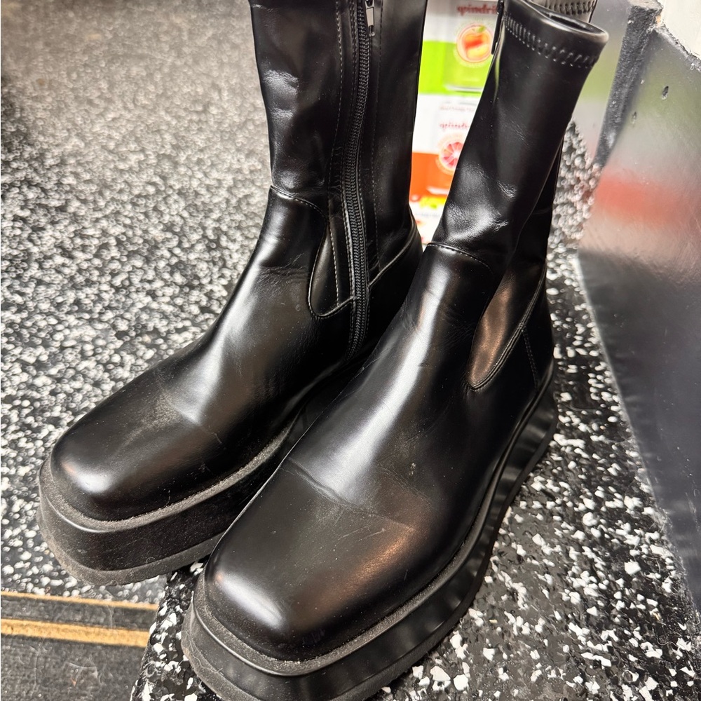 Jeffrey Campbell Black Combat Boots